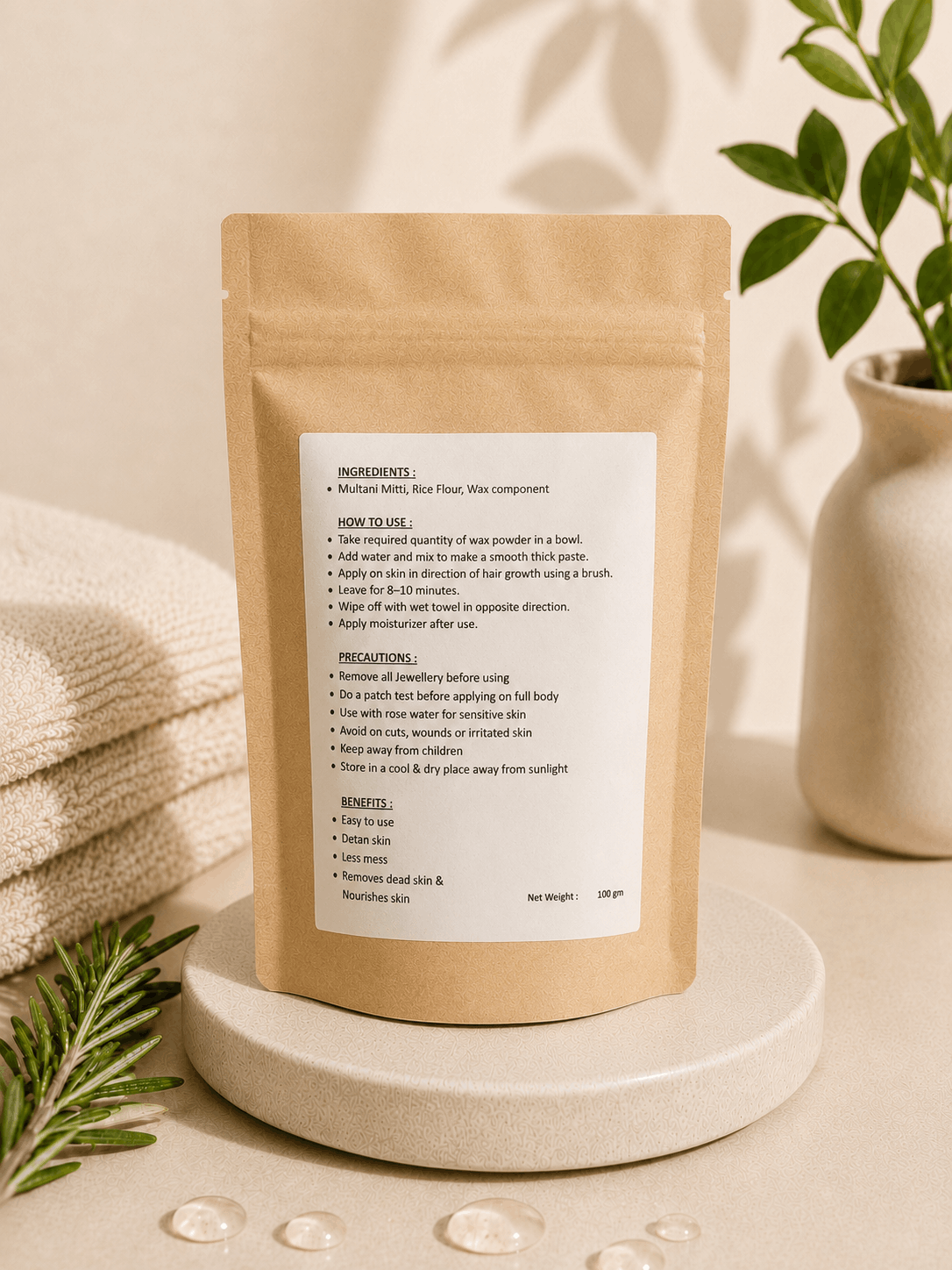 10 Min Herbal Wax Powder