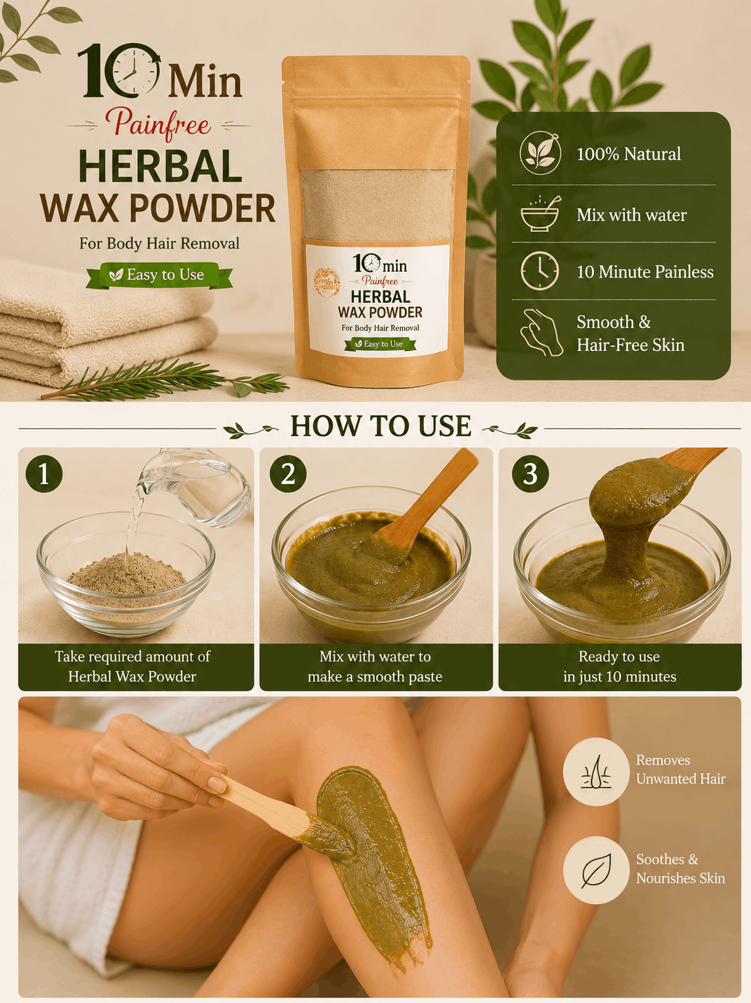 10 Min Herbal Wax Powder