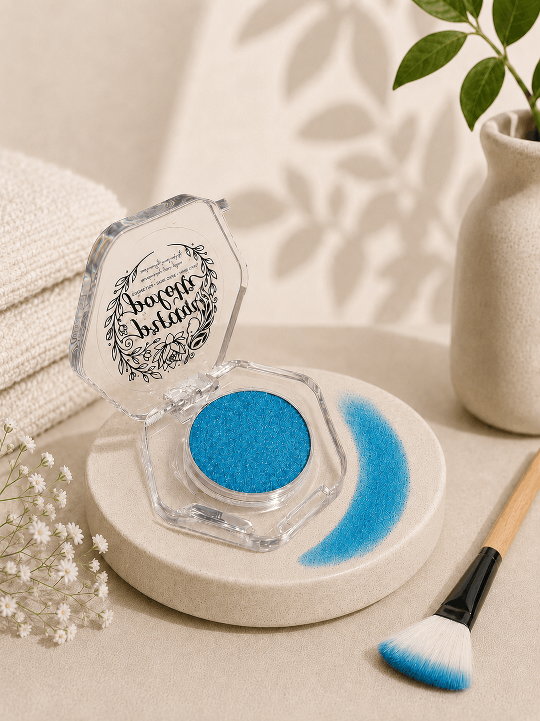 Pressed Shimmer Eye Shadow - Aqua Blue Shimmer