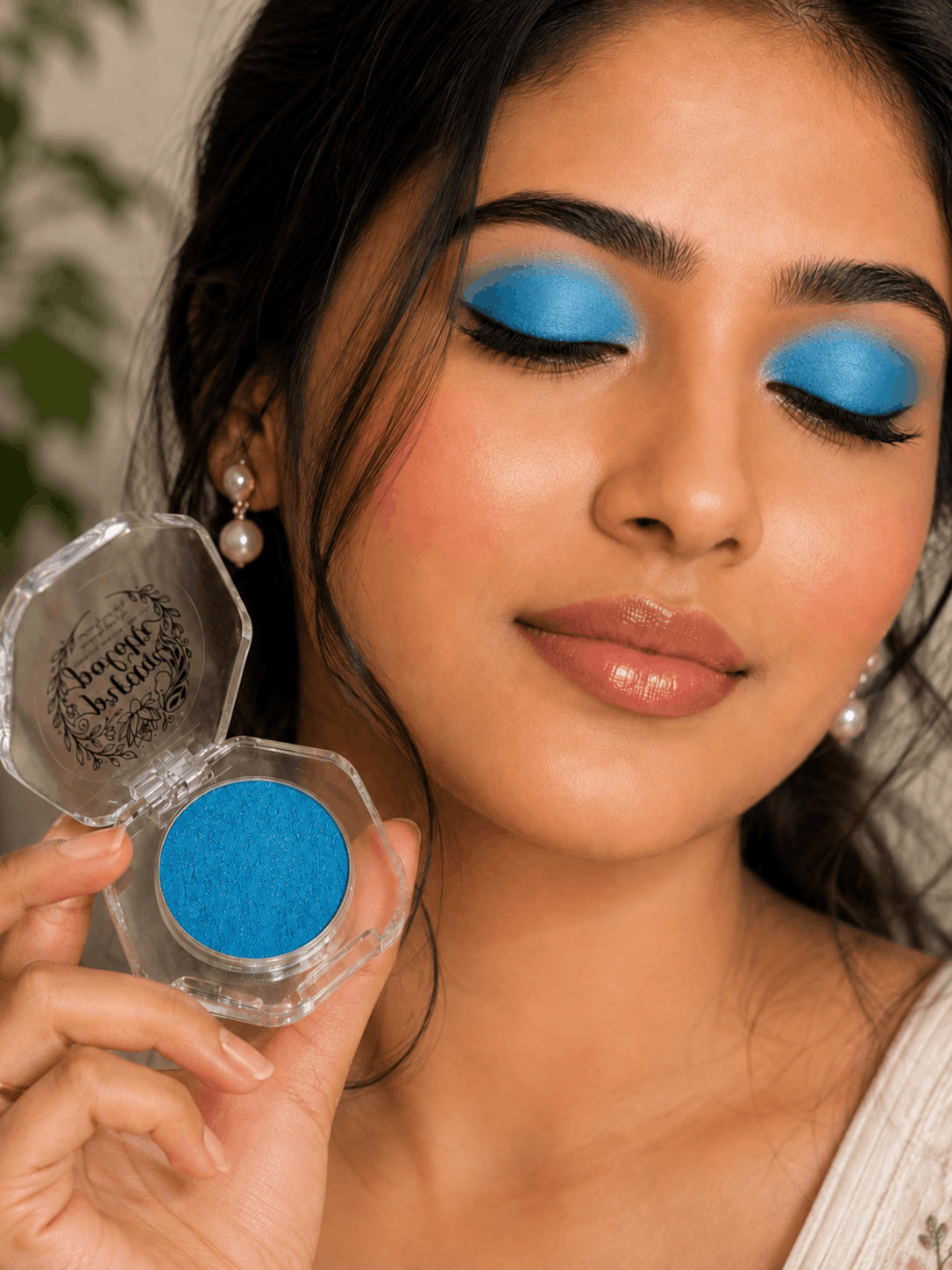 Pressed Shimmer Eye Shadow - Aqua Blue Shimmer