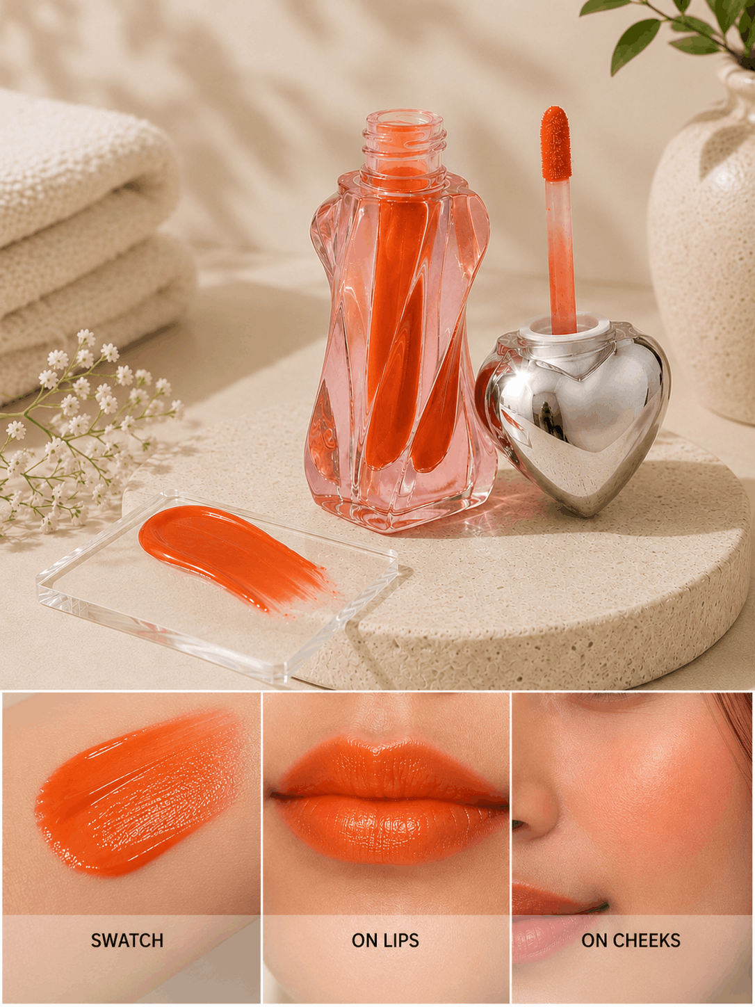 Orange Pigmeted Lip Gloss